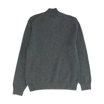 Gray Solid 1/4 Zip Sweater
