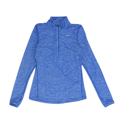 Blue Solid 1/4 Zip Pullover