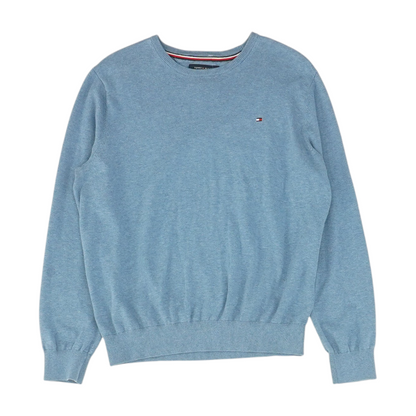 Blue Solid Pullover Sweater