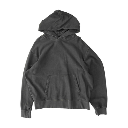 Gray Solid Hoodie Pullover