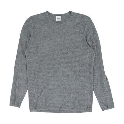 Gray Solid Pullover Sweater