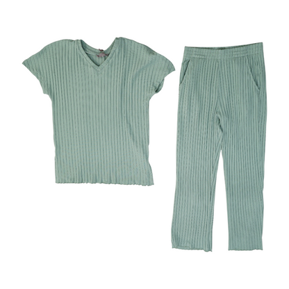 Green Solid Pant Set