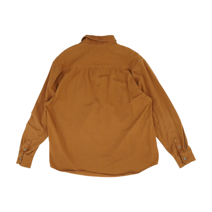 Brown Solid Flannel Button Down