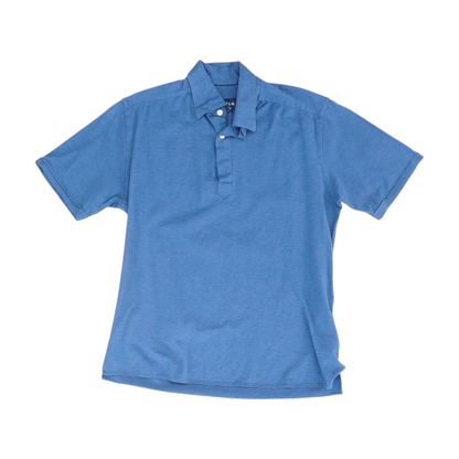 Blue Solid Short Sleeve Polo
