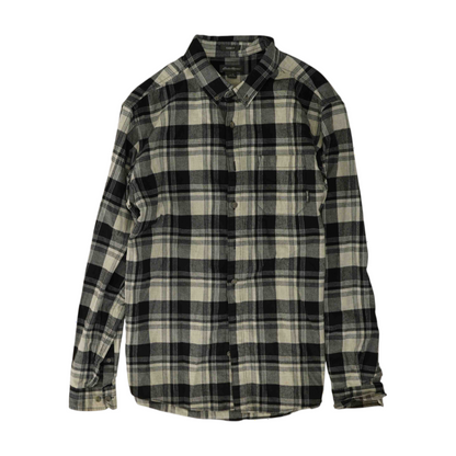 Gray Tall Plaid Flannel Button Down