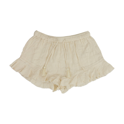 Ivory Solid Knit Shorts