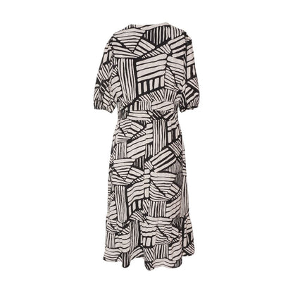 Black Geometric Midi Dress