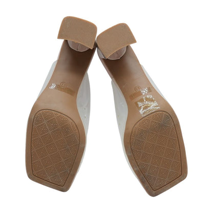 Tan and Clear Block Heels