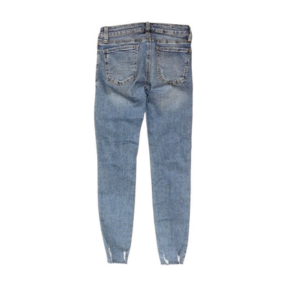 Blue Solid Skinny Leg Jeans
