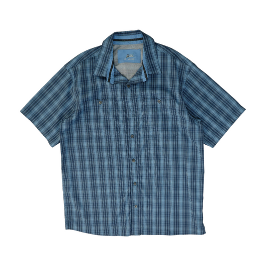 Blue Plaid Outdoor Button Down