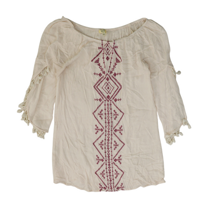 Beige Geometric Blouse