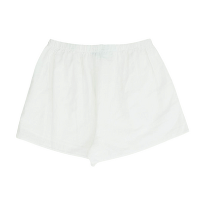 White Solid Knit Shorts
