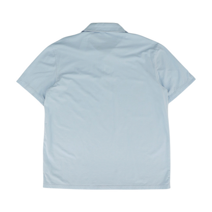 Blue Solid Short Sleeve Polo