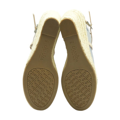 Beige Wedged Sandals