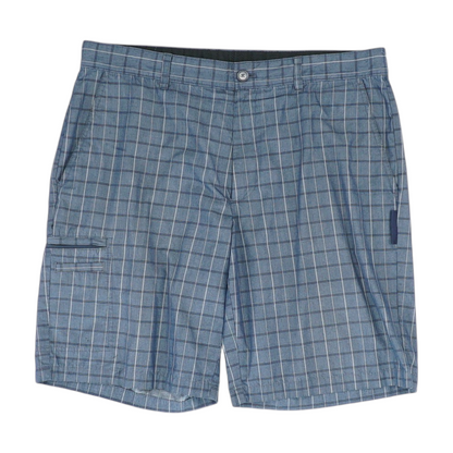 Navy Check Active Shorts