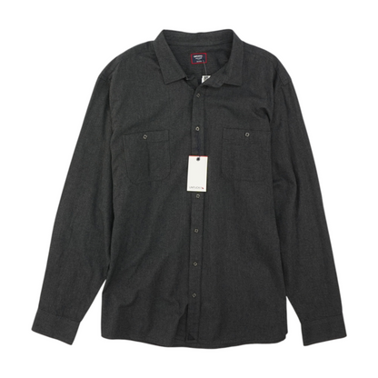 Charcoal Tall Solid Flannel Button Down