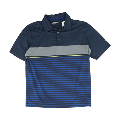 Blue Striped Short Sleeve Polo