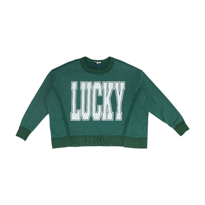 Green Solid Sweatshirt Pullover