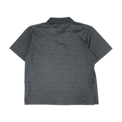 Black Print Short Sleeve Polo