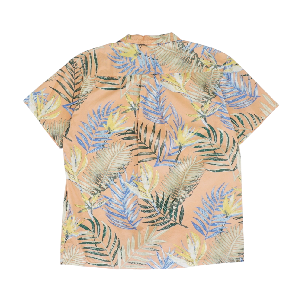Orange Tropical Short Sleeve Button Down