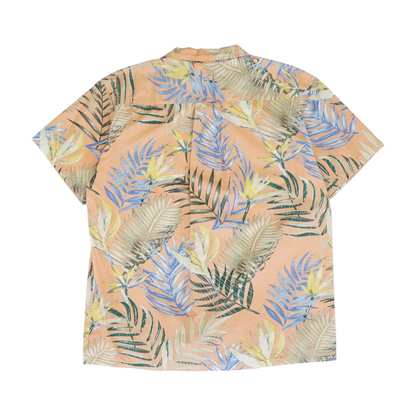 Orange Tropical Short Sleeve Button Down
