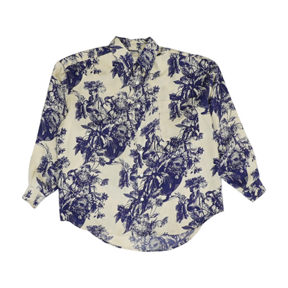 Vintage Ivory Floral Long Sleeve Button Down