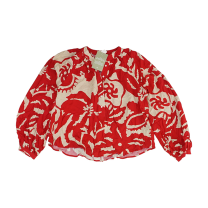 Red Print Blouse