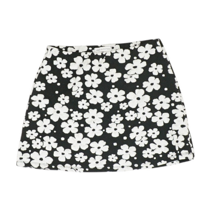 Black Floral Mini Skirt