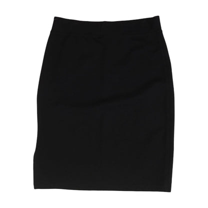 Black Solid Midi Skirt