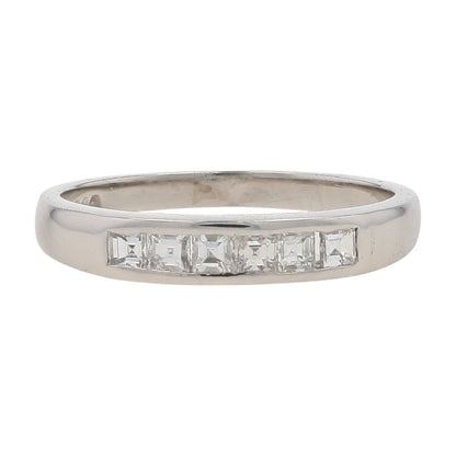 .33 Ct Platinum Channel Set Asscher Cut Diamond Band