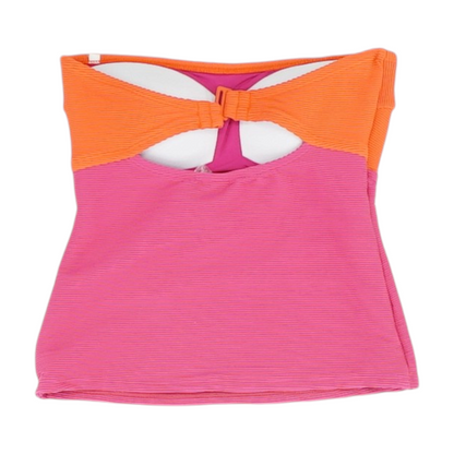 Magenta Color Block Swim Top