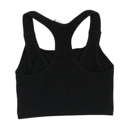 Black Solid Seamless Sports Bra