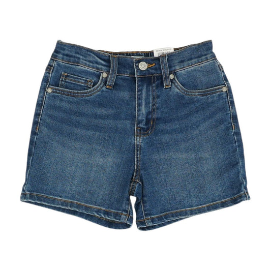 Blue Solid Denim Shorts