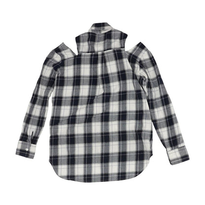 Blue Plaid Long Sleeve Blouse