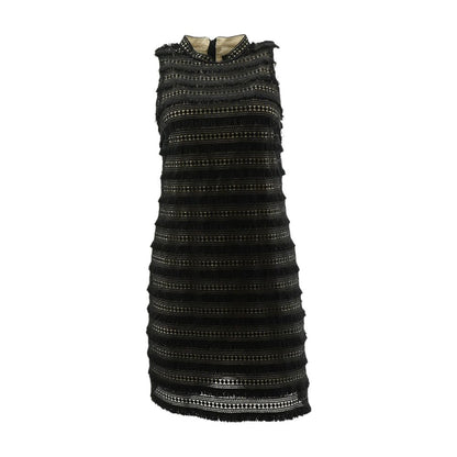Black Solid Midi Dress