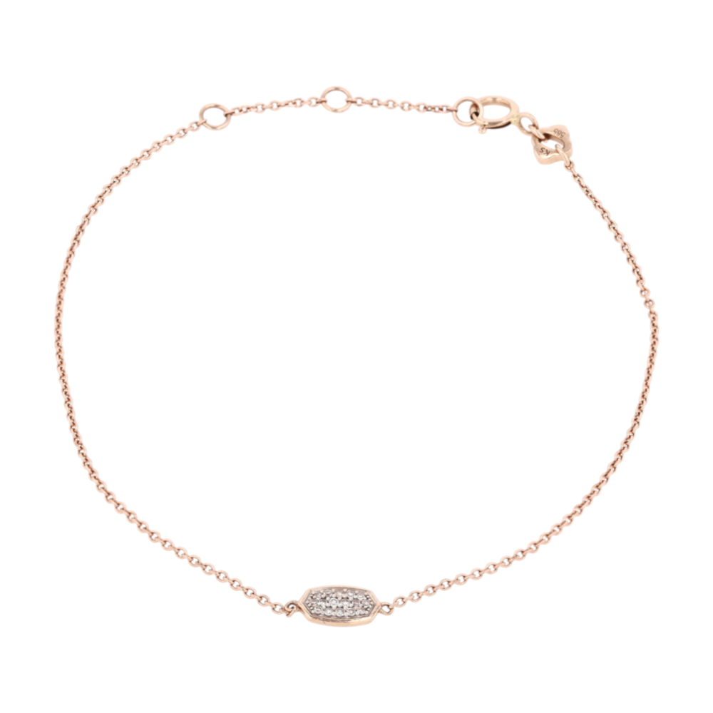 14K Rose Gold Diamond Chain Bracelet