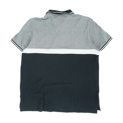 Gray Color Block Short Sleeve Polo