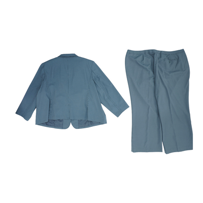 Gray Plus Solid Pant Suit