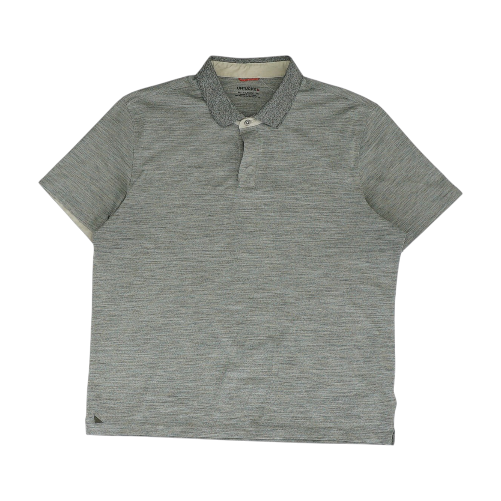 Gray Solid Short Sleeve Polo
