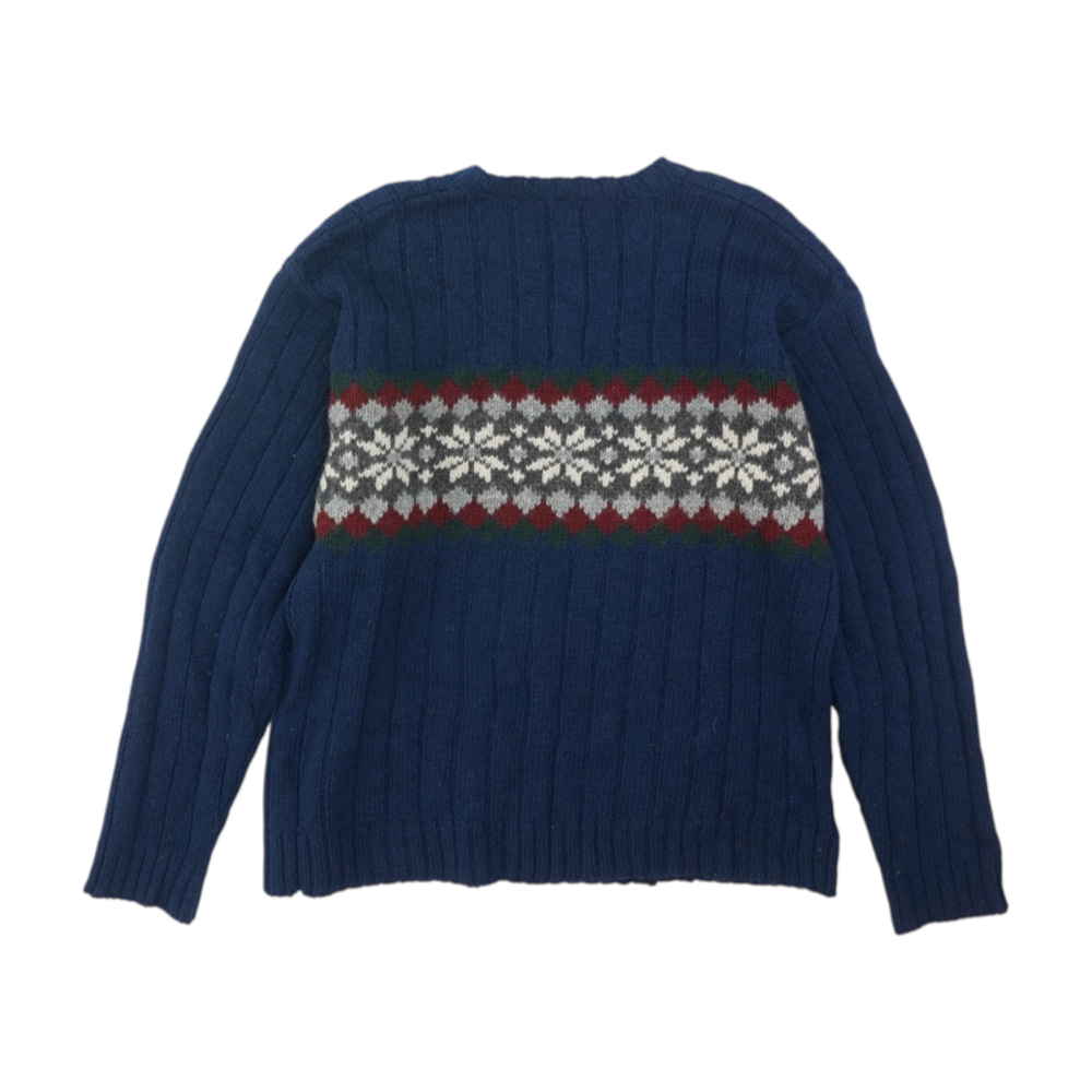 Navy Color Block Pullover Sweater