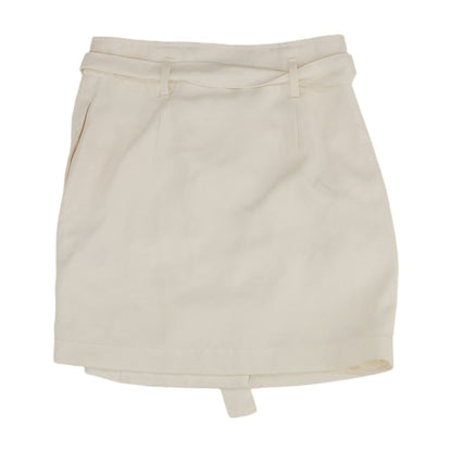 White Solid Mini Skirt