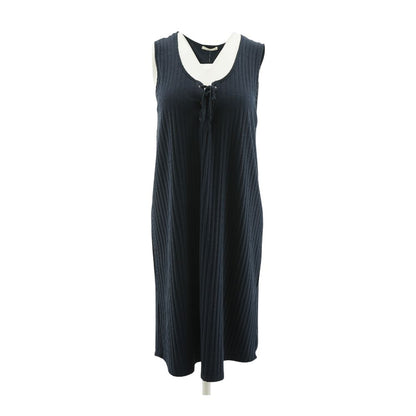 Navy Solid Midi Dress