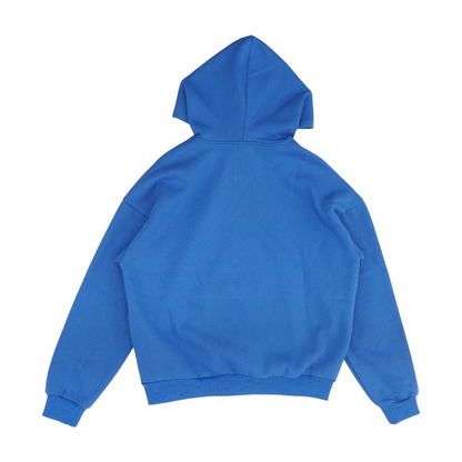 Blue Solid Hoodie Pullover