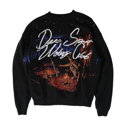 Black Solid Sweatshirt Pullover