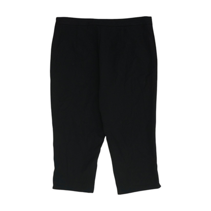 Black Solid Chino Capris