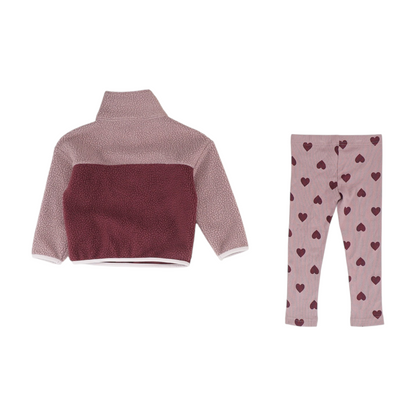 Purple Color Block Long Sleeve Set