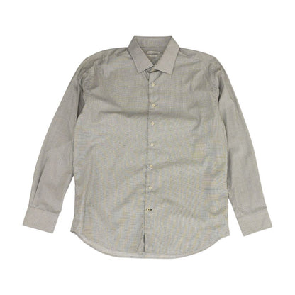 Beige Check Long Sleeve Button Down