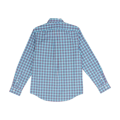 Green Plaid Long Sleeve Button Down