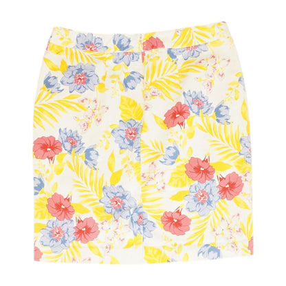 Yellow Floral Midi Skirt