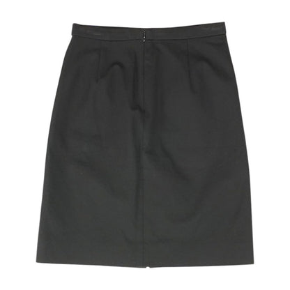 Black Solid Midi Skirt